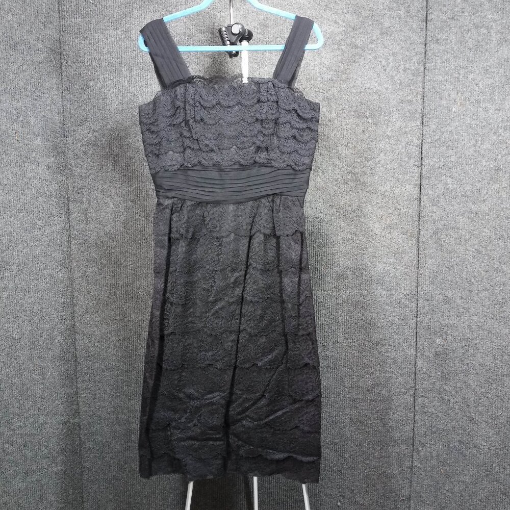 1950's Black Lace Tiered Wiggle Dress